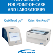 27134 Orion Diagnostica CLI Dec 2015 ad 1 4 page 92x132mm QuikRead go Orion GenRead Print no bleeds