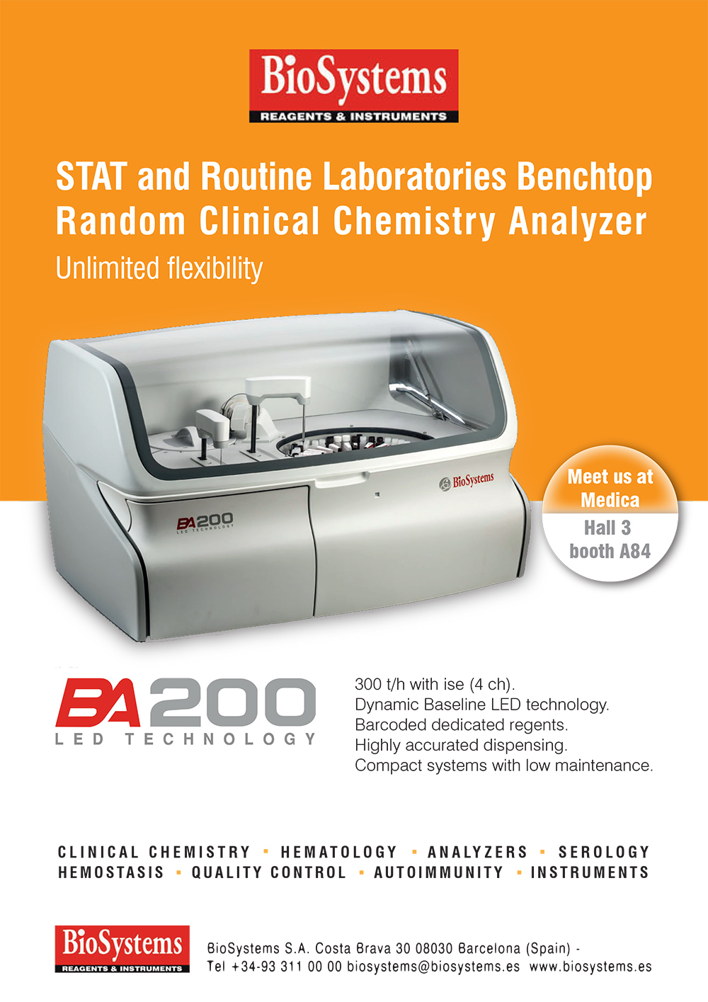 STAT and Routine Laboratories Benchtop Random Clinical Chemistry ...