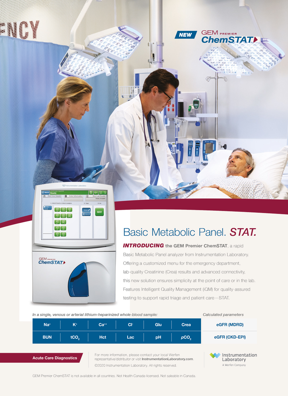 Basic Metabolic Panel. STAT. Clinical Laboratory int.