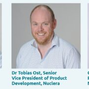 Dr Gordon McInroy, Chief Operating Officer, Nuclera. Dr Tobias Ost, Senior Vice President of Product Development, Nuclera. Charu Maini, Senior Vice President of People, Nuclera