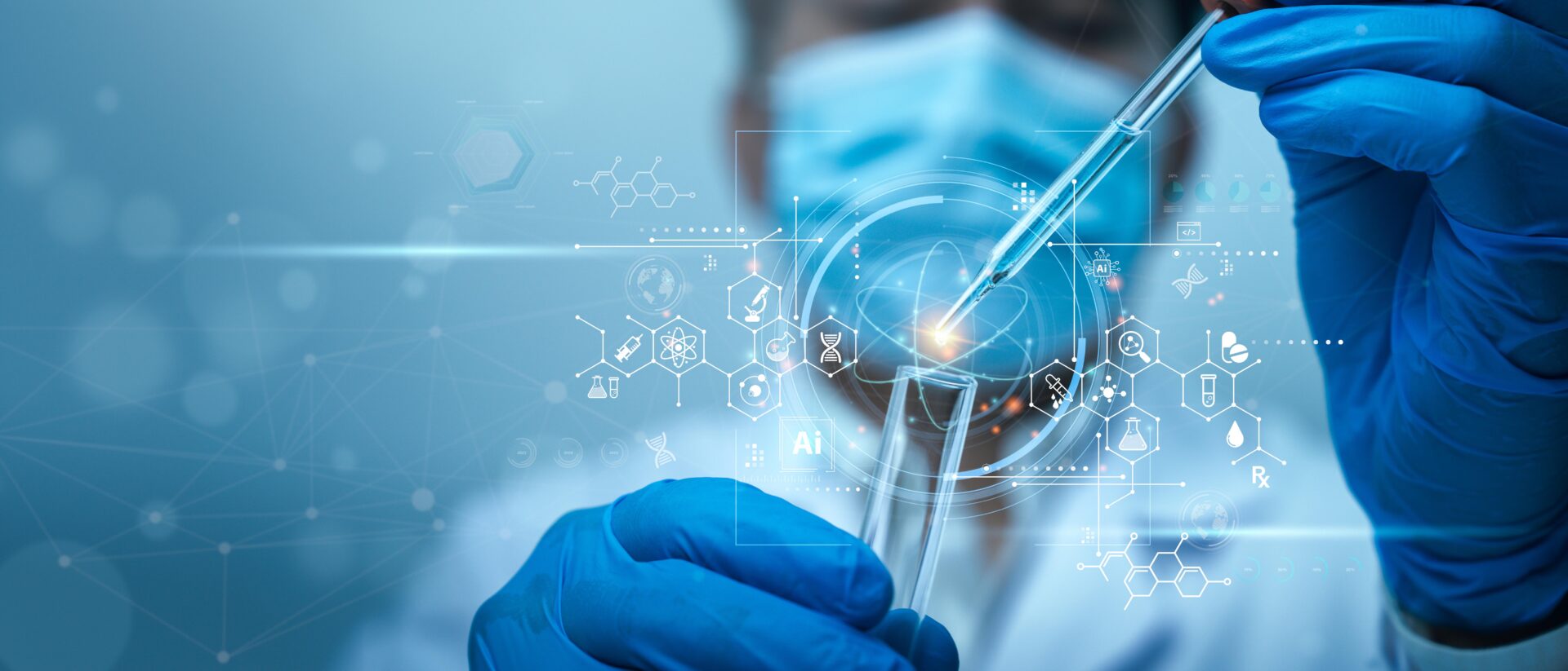 Scientist use ai technology, biotechnology for Medical research AdobeStock 1451762338